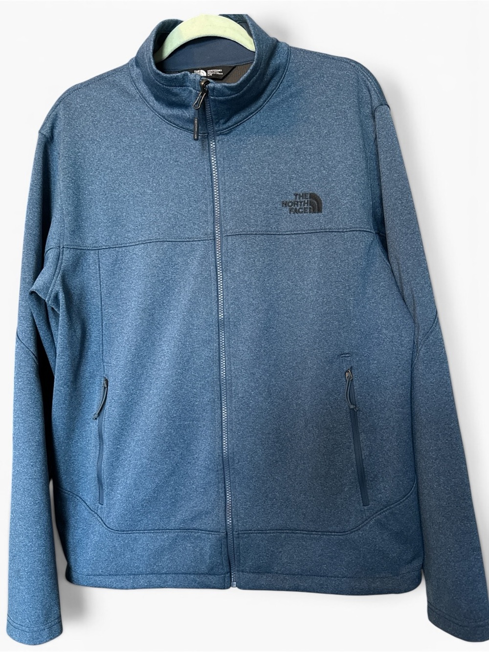 The North Face Men’s Blue Heather Full Zip Fleece Jacket Large